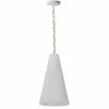 Dainolite Anaya Transitional White And Aged Brass 12-in Pendant Light