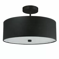 Dainolite Everly 14.25-in Black Transitional Semi-Flush Mount Light