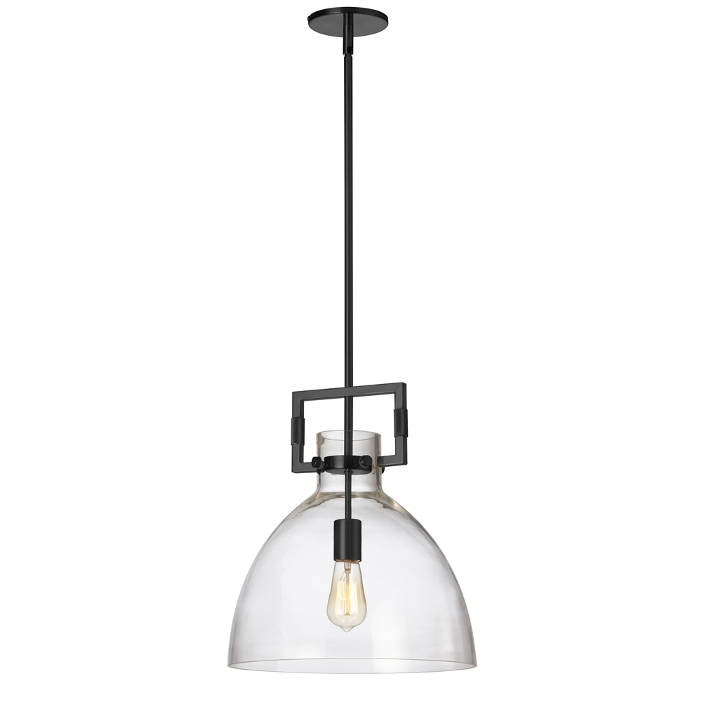 Dainolite Liberty Modern/Contemporary Matte Black 13.75-in Pendant Light With Clear Glass 3 Dainolite Liberty Modern/Contemporary Matte Black 13.75-in Pendant Light With Clear Glass