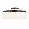 Dainolite Symphony 15-in Matte Black Contemporary Semi-Flush Mount Fixture With White Shade -Dainolite Shop 330845254 MainImage 001