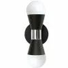 Dainolite 5.4-in W Fortuna 2-Light Matte Black Modern Incandescent Wall Sconce