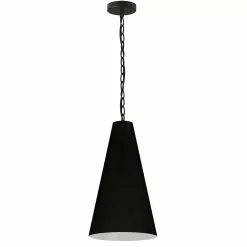 Dainolite Anaya Transitional Black 12-in Pendant Light