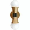 Dainolite 5.4-in W Fortuna 2-Light Aged Brass Modern Incandescent Wall Sconce