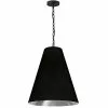 Dainolite Anaya Transitional Drum Black And Silver 20-in Pendant Light