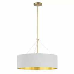 Dainolite Pallavi 22-in Aged Brass 4-Light Modern/Contemporary Pendant Light