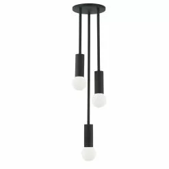 Dainolite Adams 6-in Black 3-Light Transitional Pendant Light