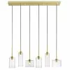 Dainolite Industrial Chic 29-in Aged Brass 6-Light Modern/Contemporary Kitchen Island Light
