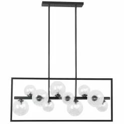 Dainolite Glasgow 33-in Black 10-Light Modern/Contemporary Kitchen Island Light