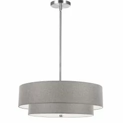 Dainolite Everly 20-in Polished Chrome 4-Light Transitional Pendant Light