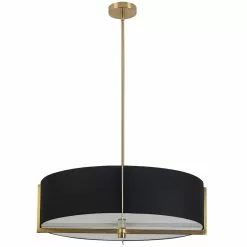Dainolite Preston 26-in Black 4-Light Modern/Contemporary Pendant Light