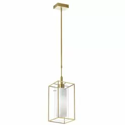 Dainolite Cubo 6.5-in Aged Brass 1-Light Modern/Contemporary Kitchen Island Light