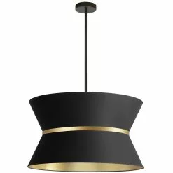 Dainolite Caterine 24-in Black 4-Light Transitional Pendant Light