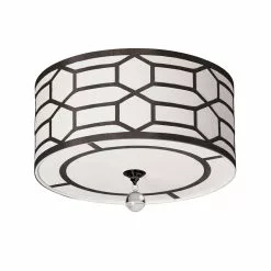 Dainolite Pembroke 19-in Black Transitional LED Flush Mount Light
