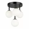 Dainolite Megallan 10.75-in Black Contemporary/Modern LED Flush Mount Light