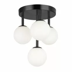 Dainolite Megallan 10.75-in Black Contemporary/Modern LED Flush Mount Light