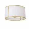 Dainolite Notched Drum 15-in White Contemporary/Modern LED Flush Mount Light