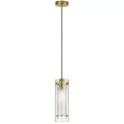 Dainolite Pasha 4.75-in Aged Brass 1-Light Modern/Contemporary Kitchen Island Light
