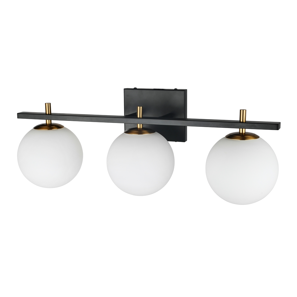 Dainolite Vivaldi 3-Light Brass Transitional Vanity Light 3 Dainolite Vivaldi 3-Light Brass Transitional Vanity Light