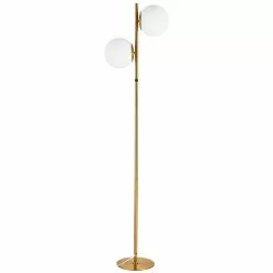 Dainolite Folgar 66.75-in Aged Brass Standard Floor Lamp
