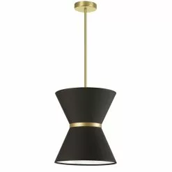 Dainolite Caterine 12-in Black 1-Light Transitional Pendant Light