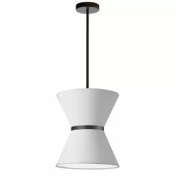Dainolite Caterine 12-in White 1-Light Transitional Pendant Light