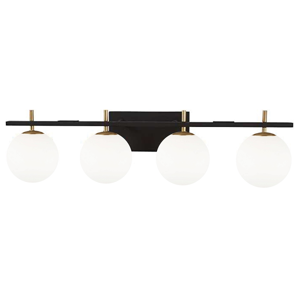 Dainolite Vivaldi 4-Light Brass Transitional Vanity Light 3 Dainolite Vivaldi 4-Light Brass Transitional Vanity Light