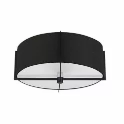 Dainolite 15-in Black 3-Light Semi-Flush Mount Light