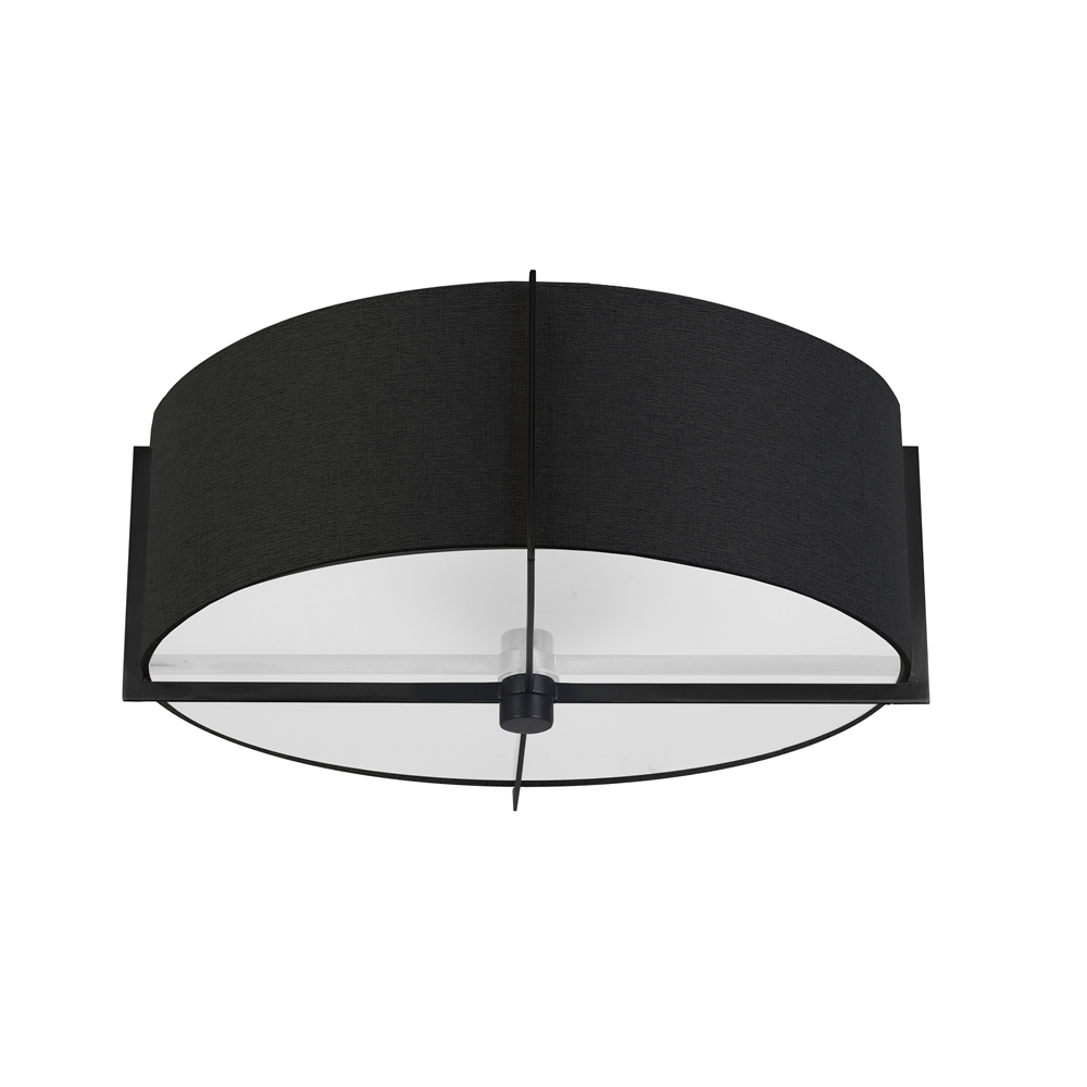 Dainolite 15-in Black 3-Light Semi-Flush Mount Light 3 Dainolite 15-in Black 3-Light Semi-Flush Mount Light