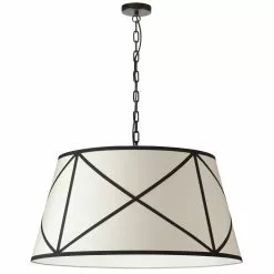 Dainolite Parker 26-in Cream 1-Light Transitional Pendant Light
